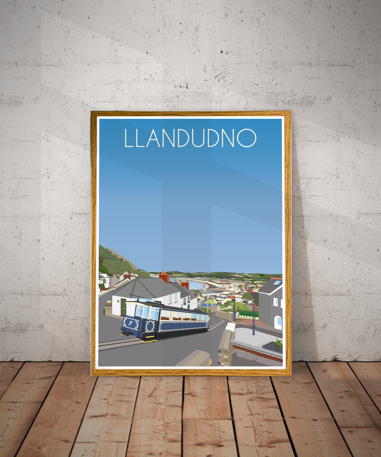 Llandudno Travel Poster – North Wales Coast (Portrait Print)