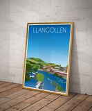 Llangollen Travel Poster – Dee Valley (Portrait Print)