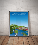 Llangollen Travel Poster – Dee Valley (Portrait Print)