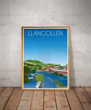 Llangollen Travel Poster – Dee Valley (Portrait Print)