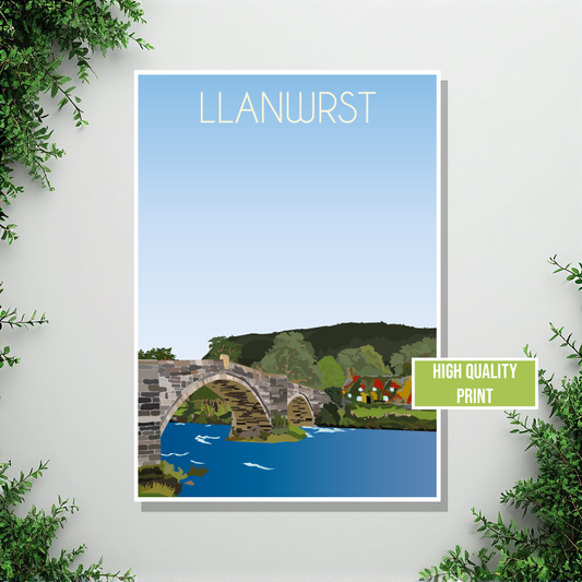 Llanrwst Vintage Travel Poster Portrait Print