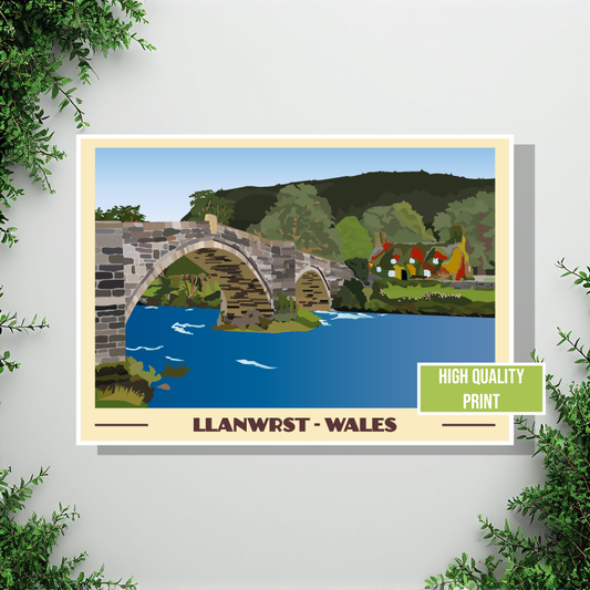 Llanrwst Landscape Print – Conwy Valley (Lustre Art Print)