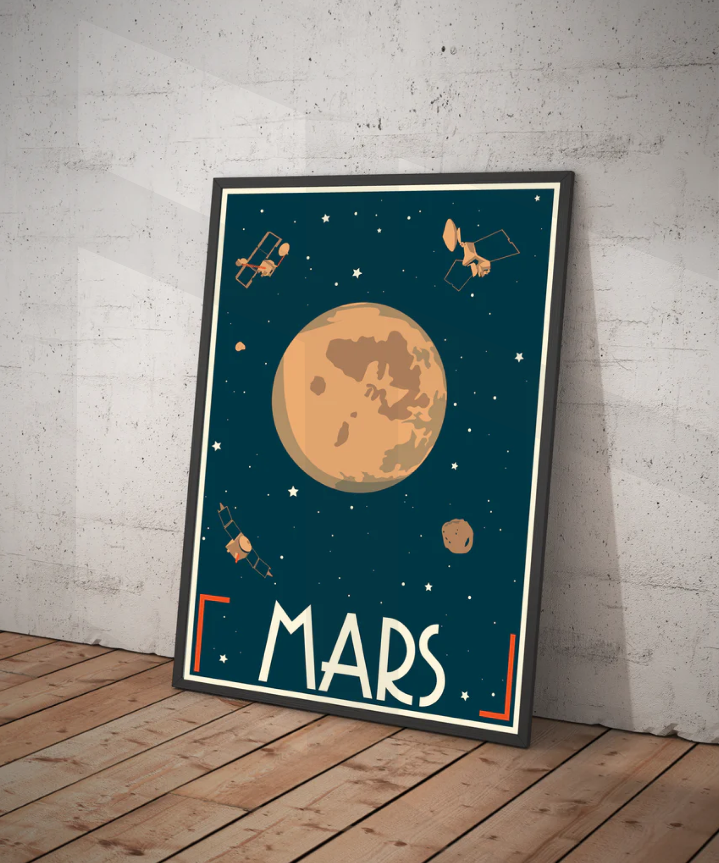 Mars Retro Space Travel Poster – Deep Space Series