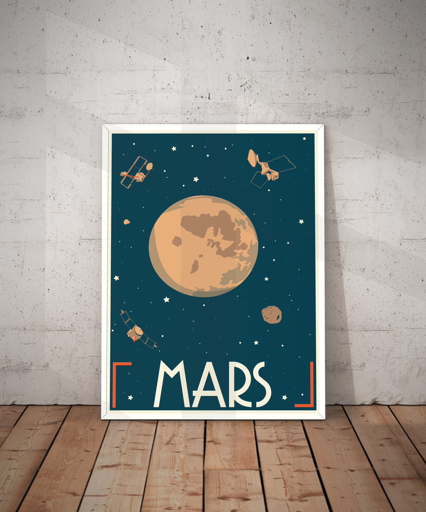 Mars Retro Space Travel Poster – Deep Space Series
