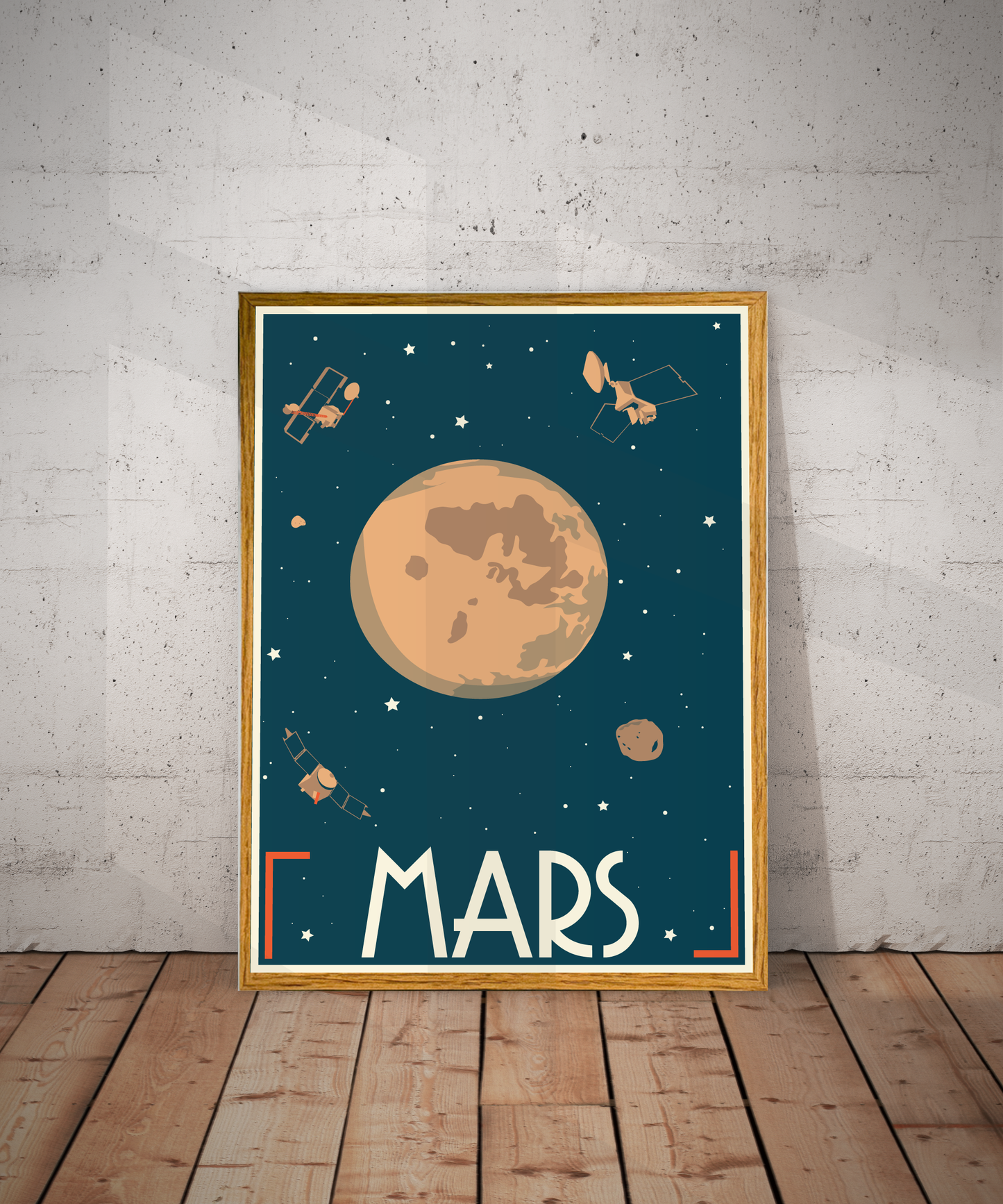 Mars Retro Space Travel Poster – Deep Space Series