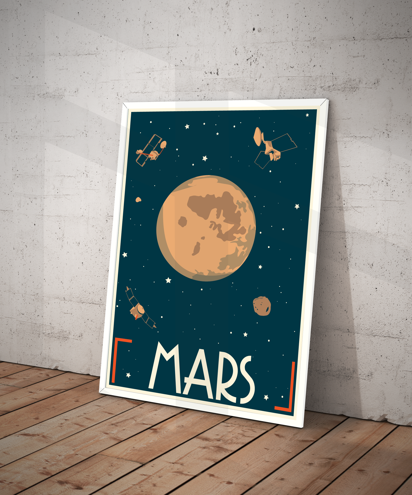 Mars Retro Space Travel Poster – Deep Space Series