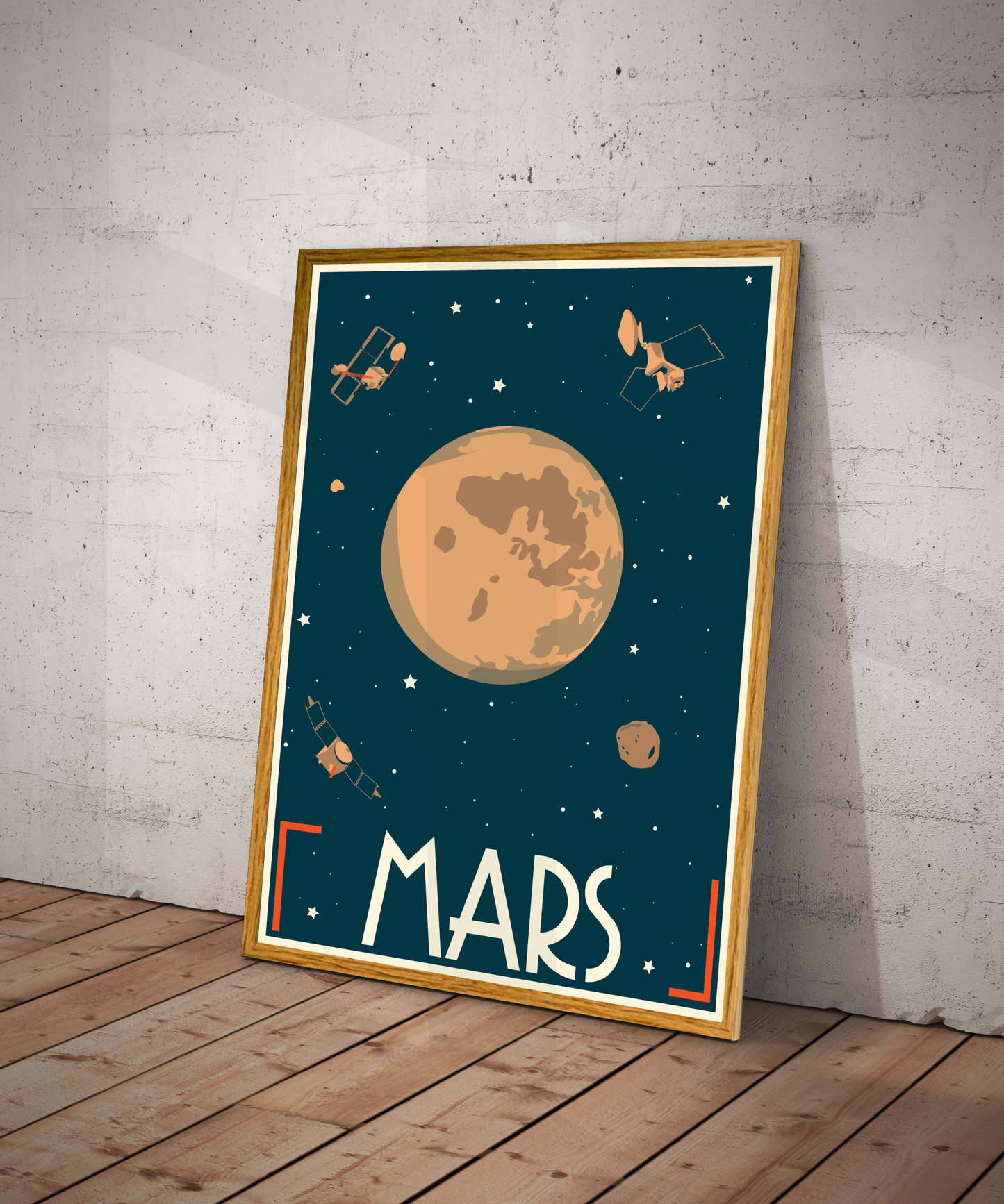 Mars Retro Space Travel Poster – Deep Space Series