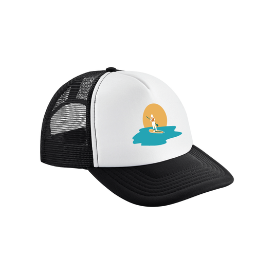 Maverick Mums Paddle Boarding Sunset Trucker Cap | Vintage Adventure Snapback