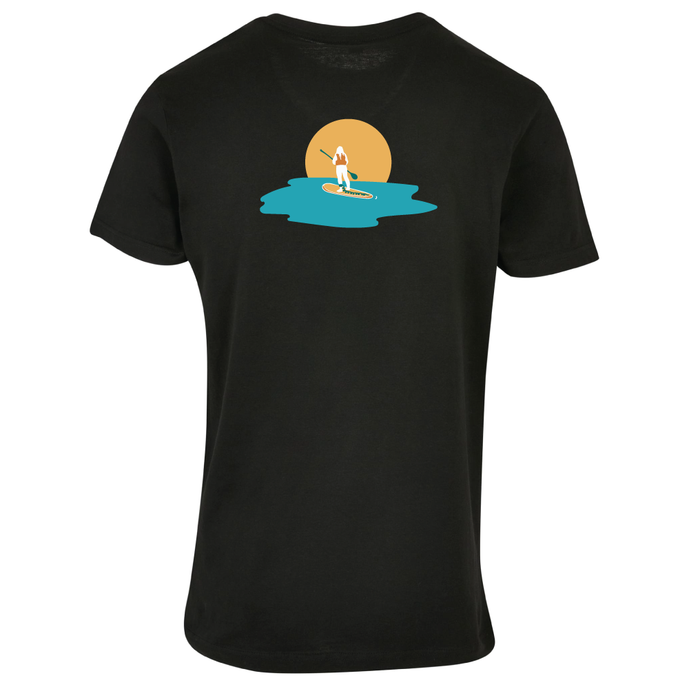 Maverick Mums Sunset Paddleboard Relaxed Fit T-Shirt | Unisex Adventure Tee | Front & Back Design
