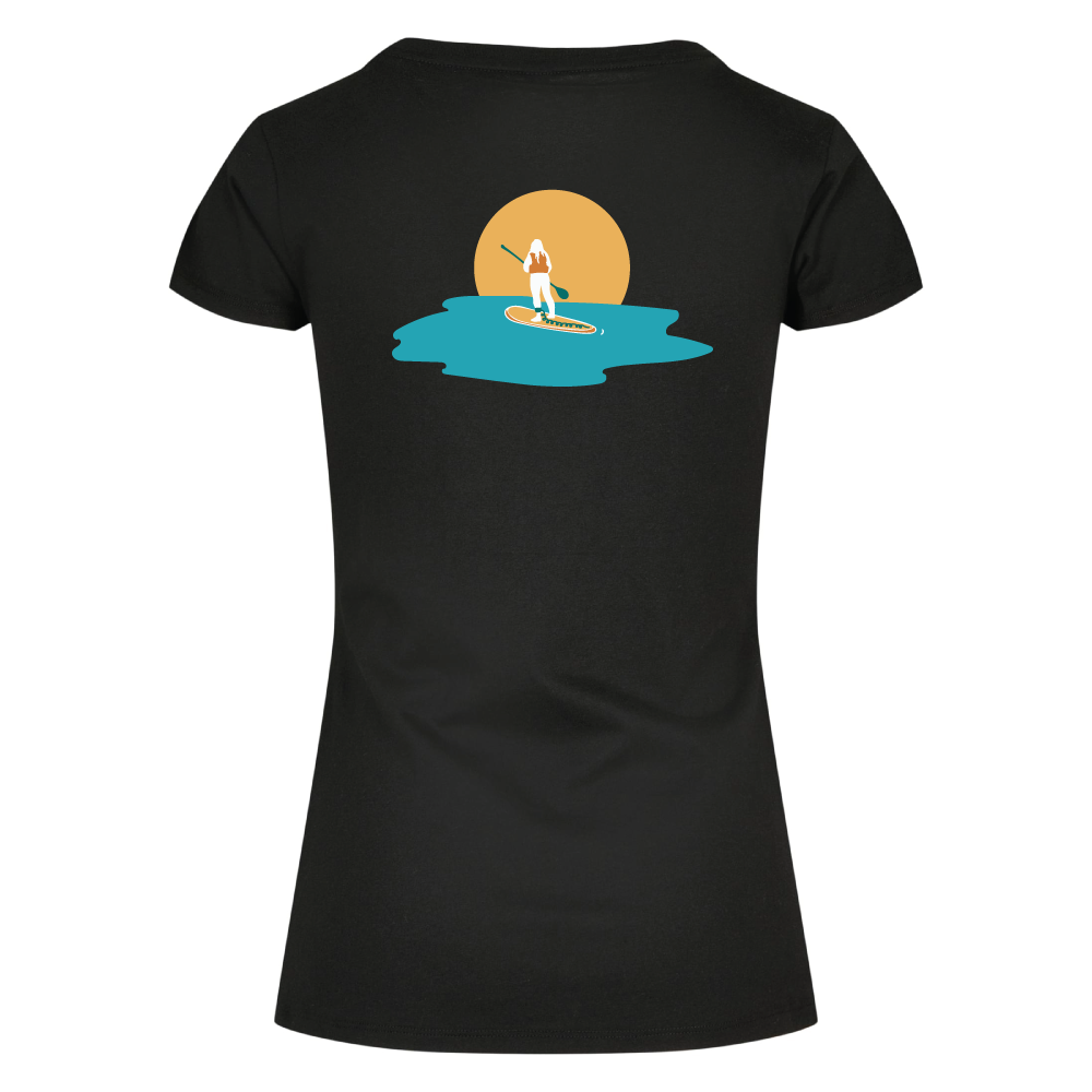 Maverick Mums Sunset Paddleboard Classic Fit T-Shirt | Unisex Adventure Tee | Front & Back Design