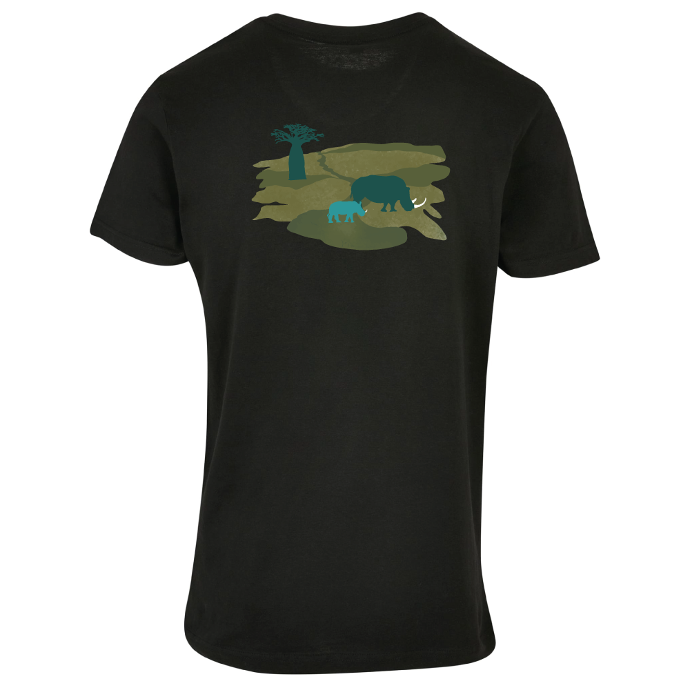 Maverick Mums Rhino Mother and Calf Relaxed Fit T-Shirt | Unisex Adventure Tee | Front & Back Print