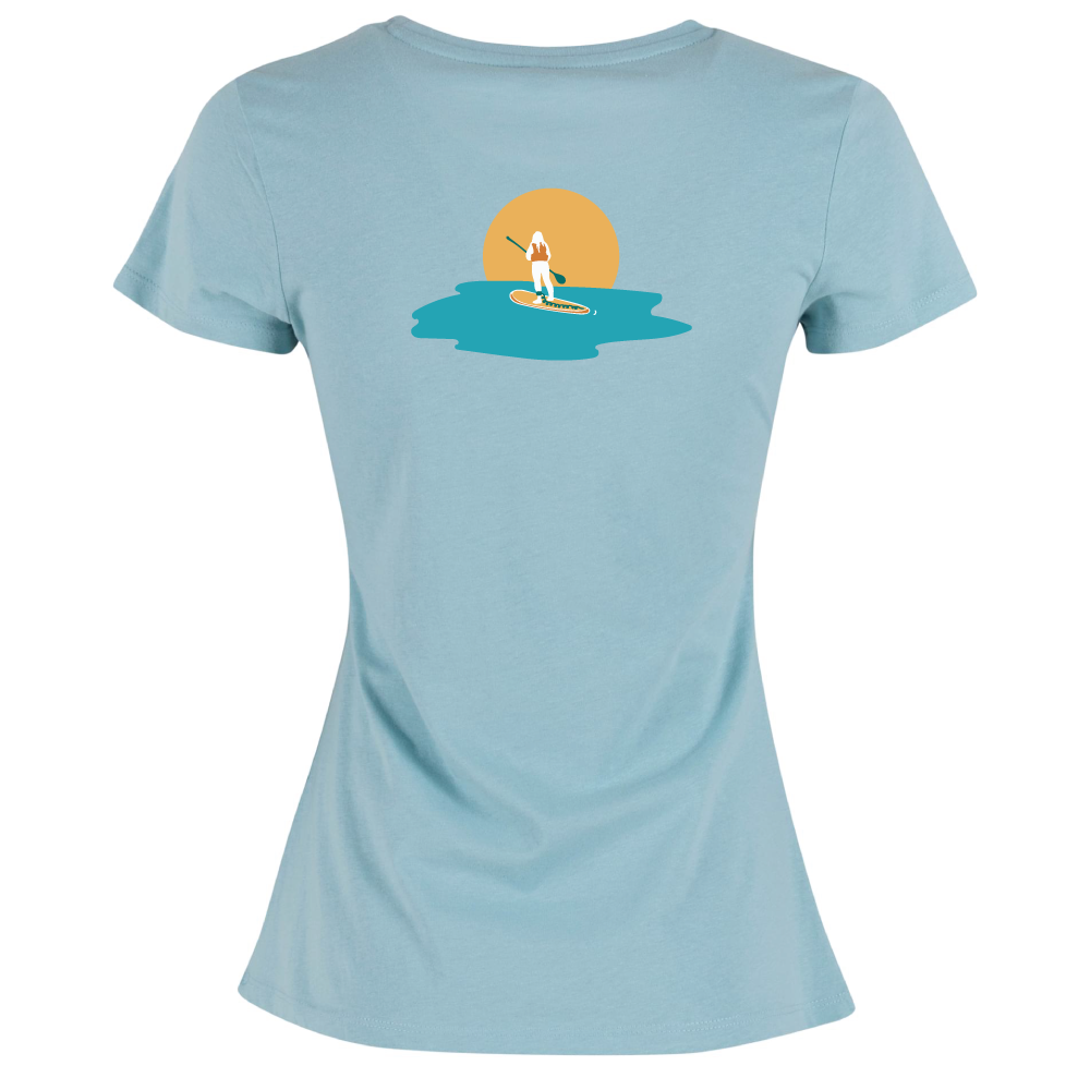 Maverick Mums Sunset Paddleboard Classic Fit T-Shirt | Unisex Adventure Tee | Front & Back Design