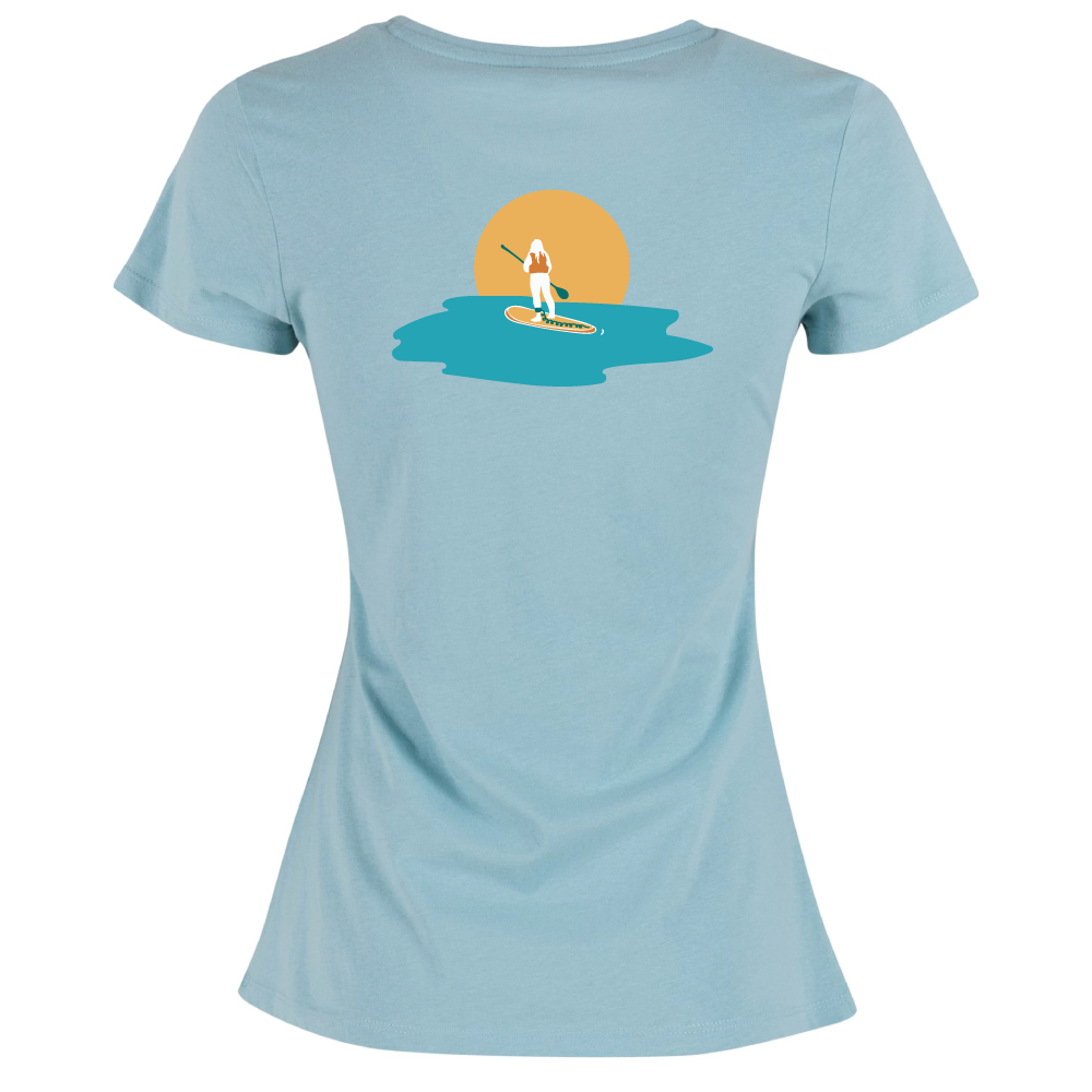 Maverick Mums Sunset Paddleboard Classic Fit T-Shirt | Unisex Adventure Tee | Front & Back Design