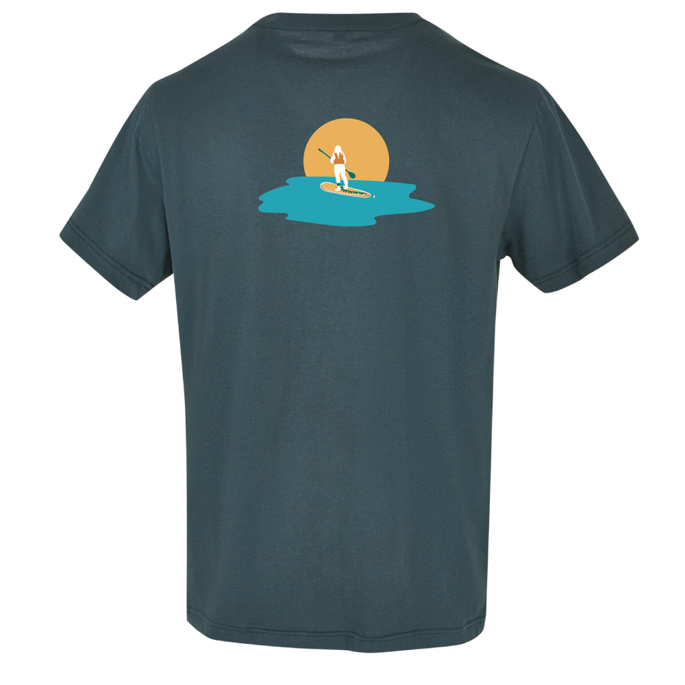 Maverick Mums Sunset Paddleboard Relaxed Fit T-Shirt | Unisex Adventure Tee | Front & Back Design