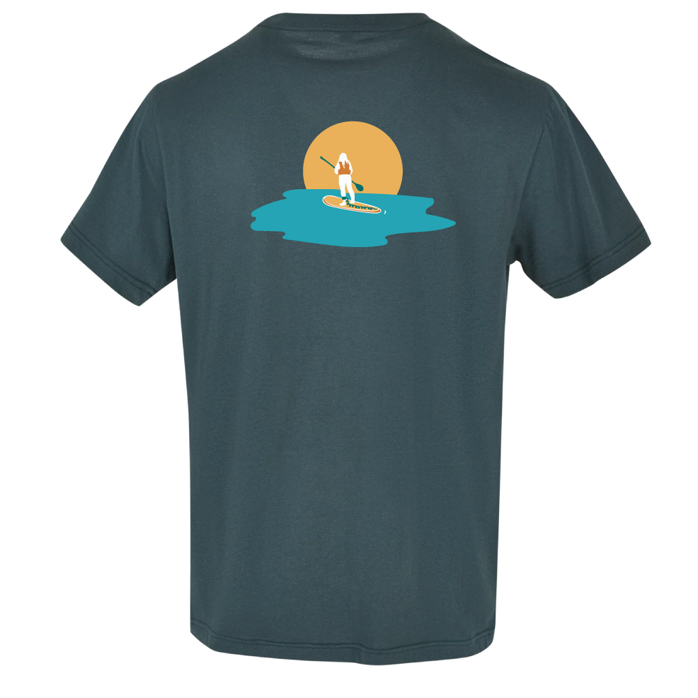 Maverick Mums Sunset Paddleboard Relaxed Fit T-Shirt | Unisex Adventure Tee | Front & Back Design