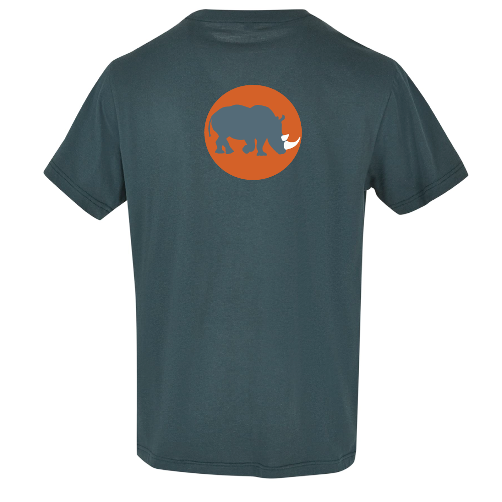 Maverick Mums Sunset Rhino Relaxed Fit T-Shirt | Unisex Adventure Tee | Front & Back Print
