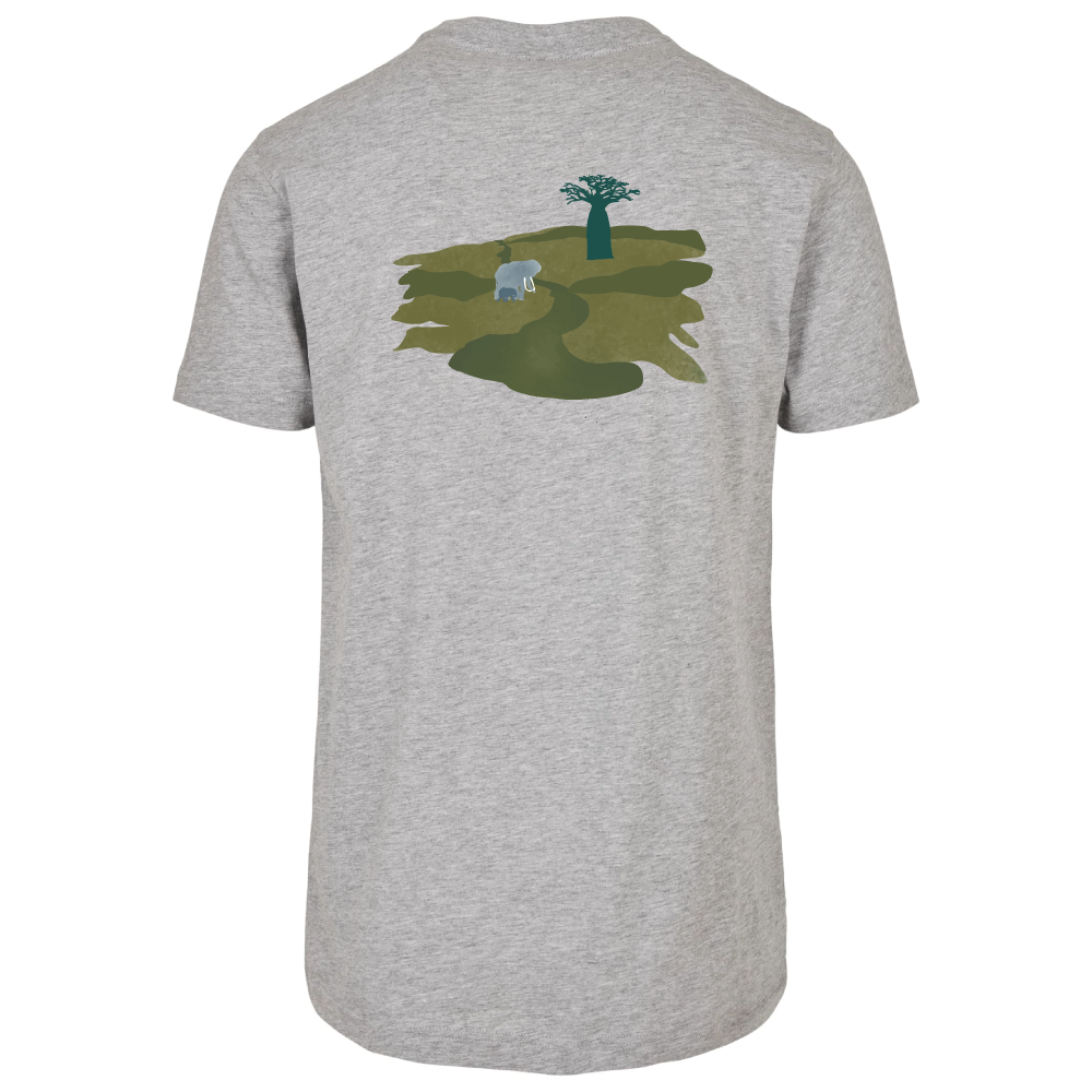 Maverick Mums Elephant Mother and Calf Relaxed Fit T-Shirt | Unisex Adventure Tee | Front & Back Print