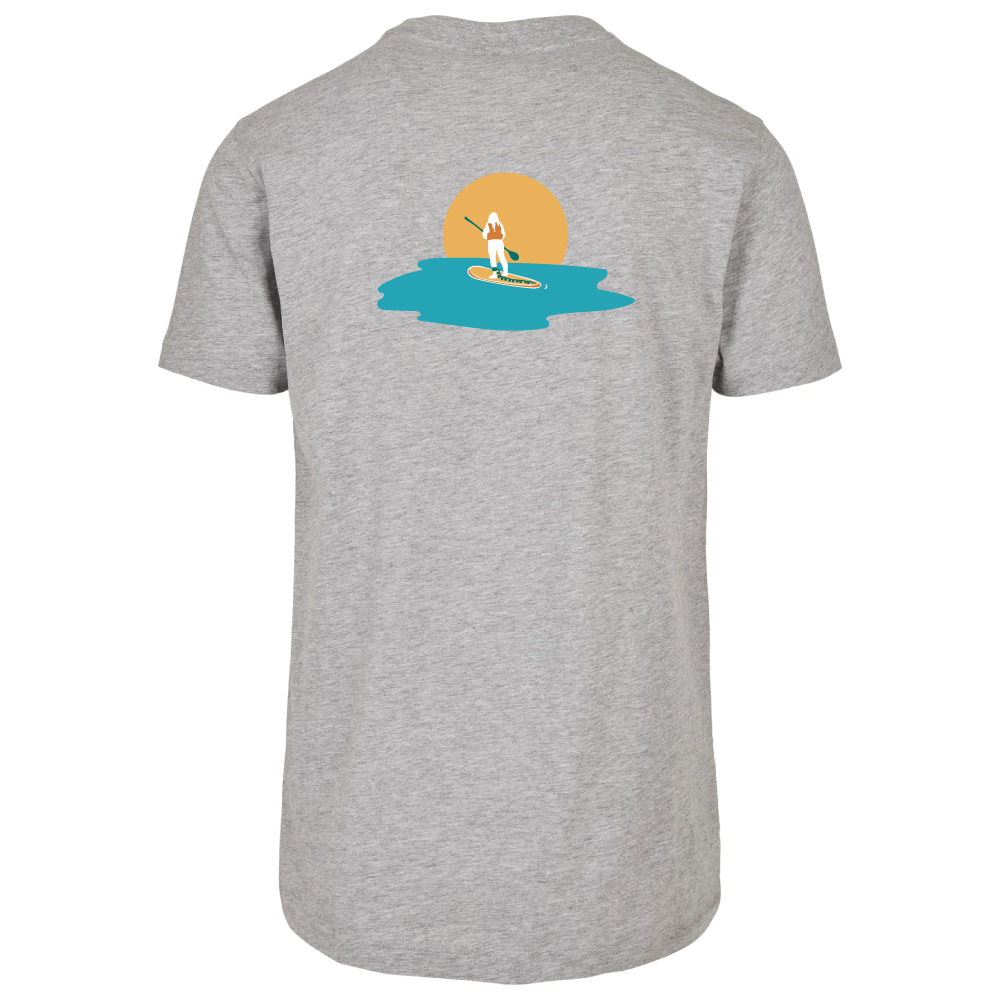 Maverick Mums Sunset Paddleboard Relaxed Fit T-Shirt | Unisex Adventure Tee | Front & Back Design