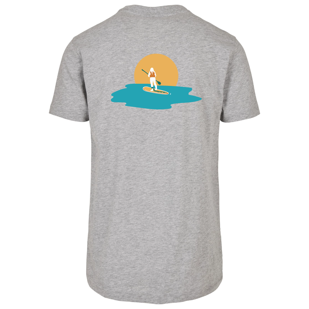 Maverick Mums Sunset Paddleboard Relaxed Fit T-Shirt | Unisex Adventure Tee | Front & Back Design
