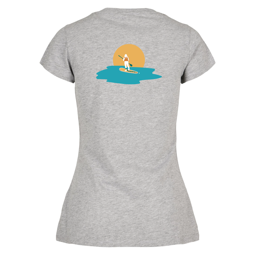 Maverick Mums Sunset Paddleboard Classic Fit T-Shirt | Unisex Adventure Tee | Front & Back Design