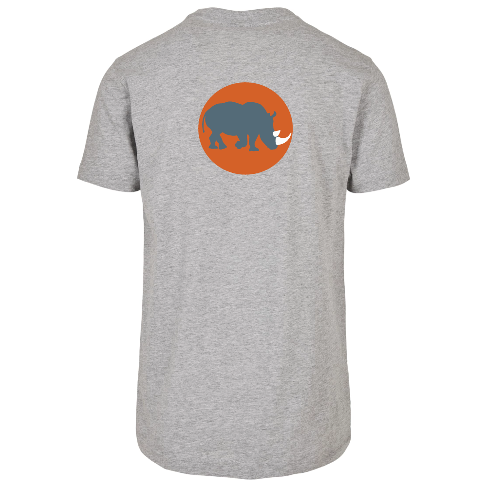 Maverick Mums Sunset Rhino Relaxed Fit T-Shirt | Unisex Adventure Tee | Front & Back Print