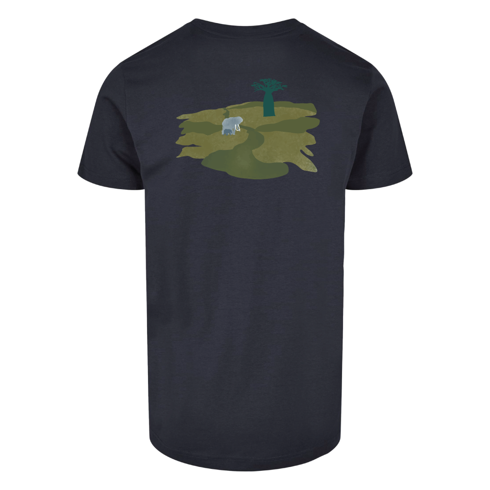 Maverick Mums Elephant Mother and Calf Relaxed Fit T-Shirt | Unisex Adventure Tee | Front & Back Print