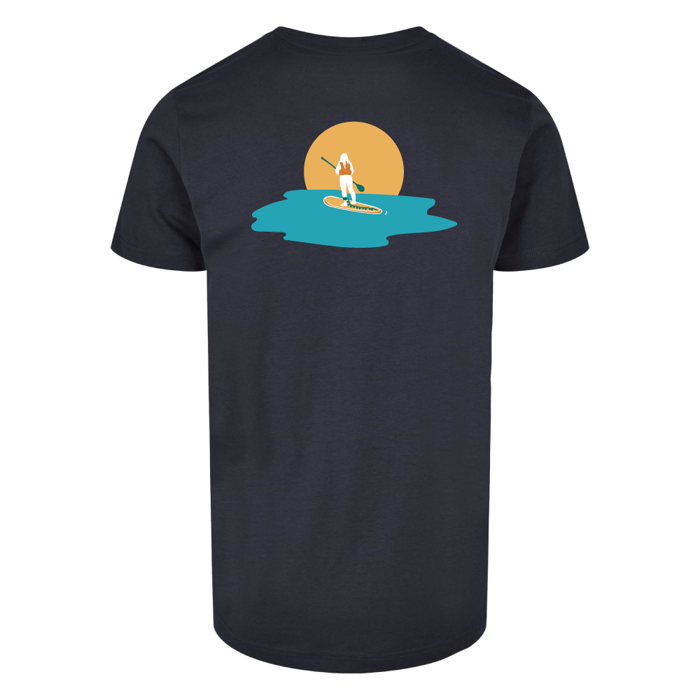 Maverick Mums Sunset Paddleboard Relaxed Fit T-Shirt | Unisex Adventure Tee | Front & Back Design