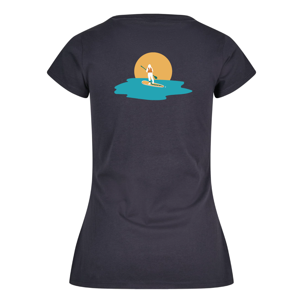 Maverick Mums Sunset Paddleboard Classic Fit T-Shirt | Unisex Adventure Tee | Front & Back Design