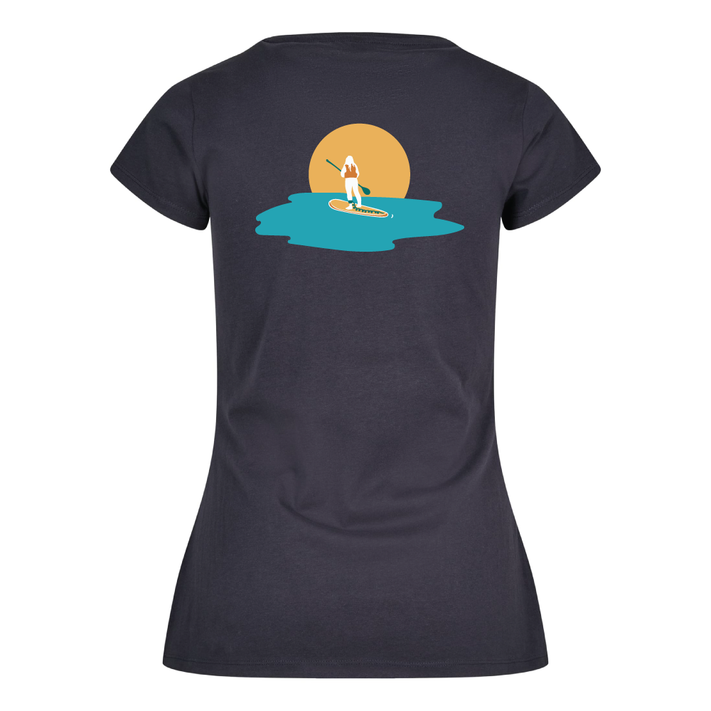 Maverick Mums Sunset Paddleboard Classic Fit T-Shirt | Unisex Adventure Tee | Front & Back Design