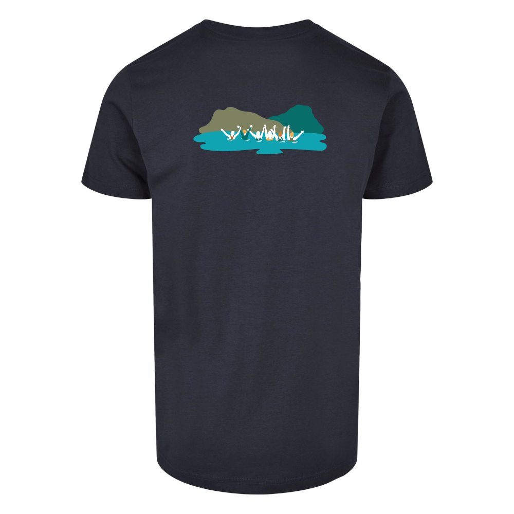 Maverick Mums Mountain Wild Swimming Group Relaxed Fit T-Shirt | Unisex Adventure Tee | Front & Back Design