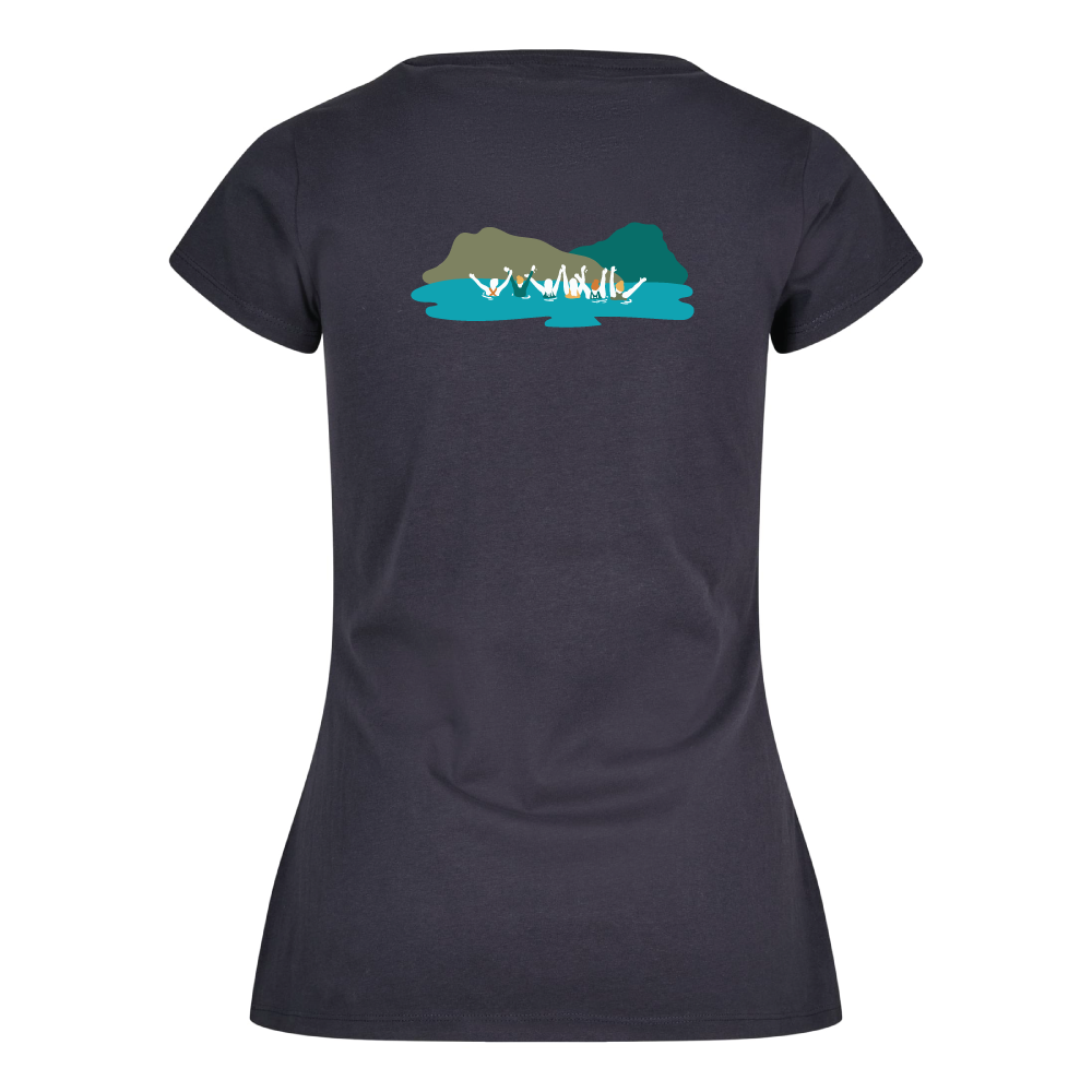 Maverick Mums Mountain Wild Swimming Group Classic Fit T-Shirt | Unisex Adventure Tee | Front & Back Design