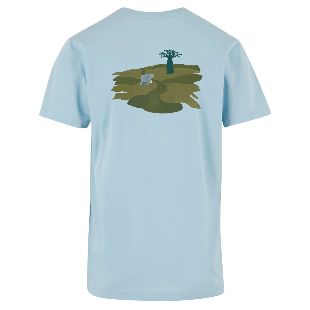 Maverick Mums Elephant Mother and Calf Relaxed Fit T-Shirt | Unisex Adventure Tee | Front & Back Print