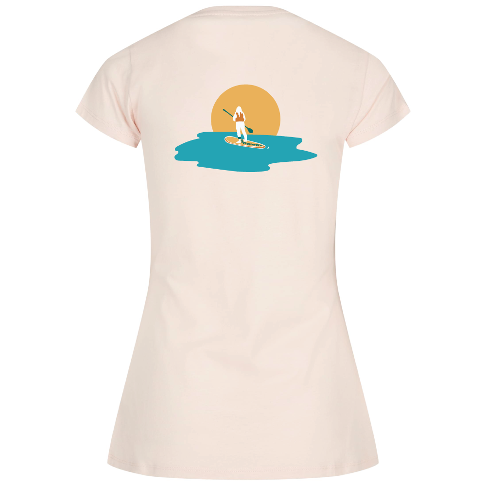 Maverick Mums Sunset Paddleboard Classic Fit T-Shirt | Unisex Adventure Tee | Front & Back Design