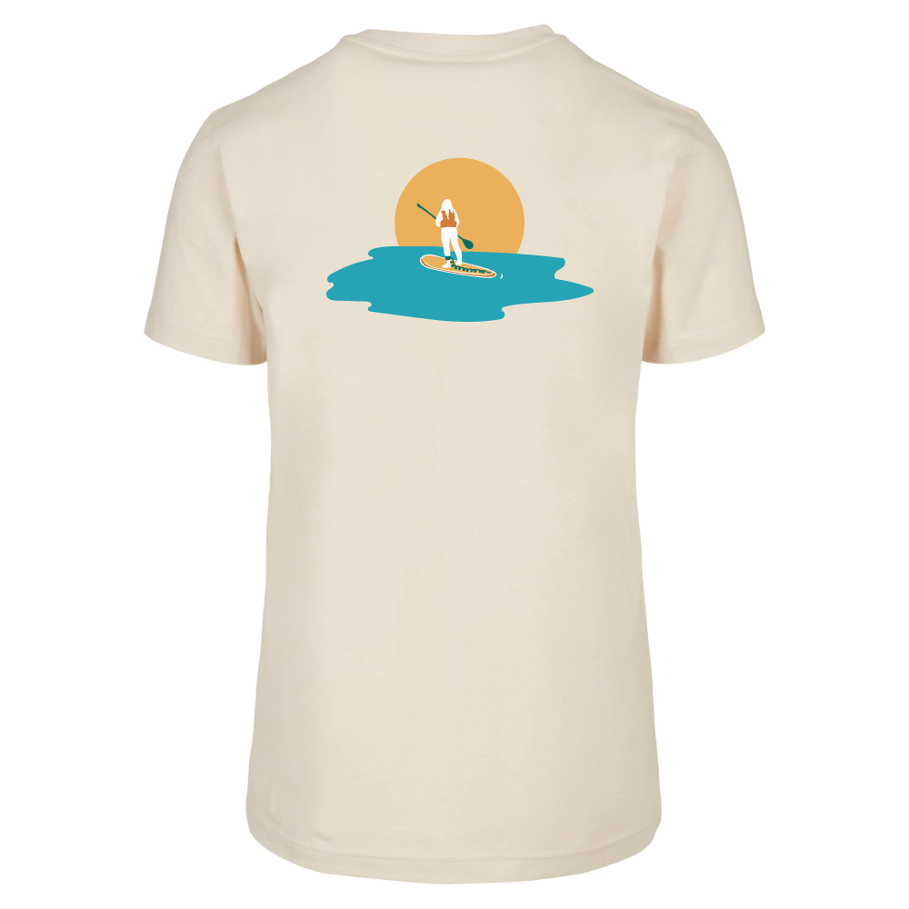Maverick Mums Sunset Paddleboard Relaxed Fit T-Shirt | Unisex Adventure Tee | Front & Back Design