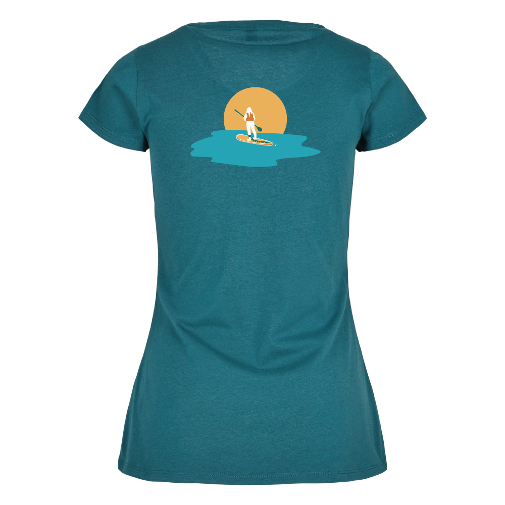 Maverick Mums Sunset Paddleboard Classic Fit T-Shirt | Unisex Adventure Tee | Front & Back Design