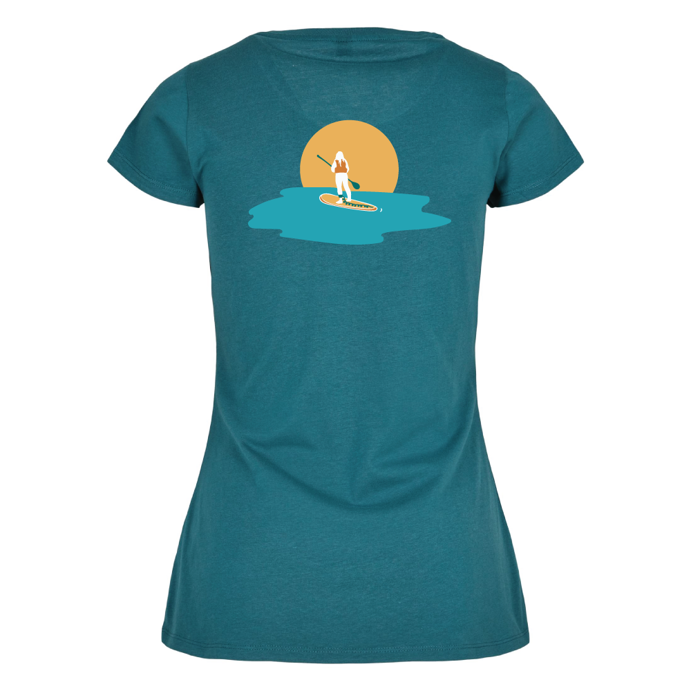Maverick Mums Sunset Paddleboard Classic Fit T-Shirt | Unisex Adventure Tee | Front & Back Design