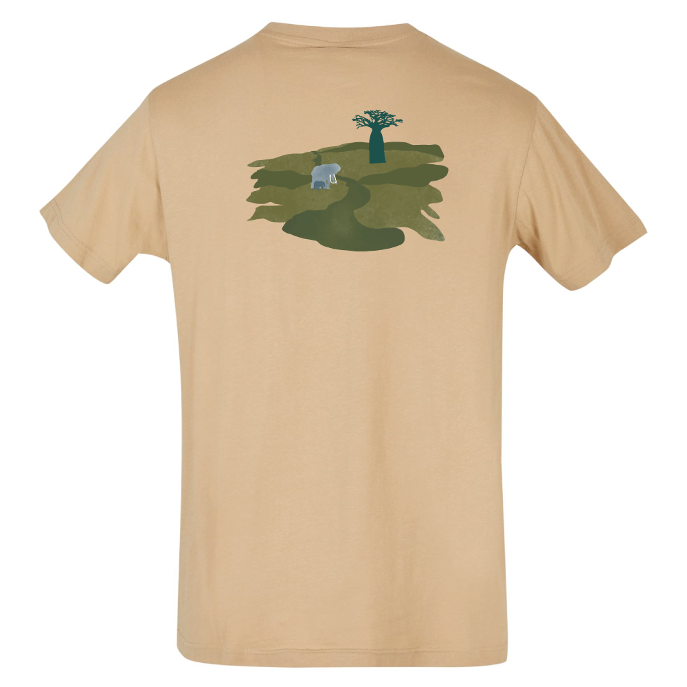 Maverick Mums Elephant Mother and Calf Relaxed Fit T-Shirt | Unisex Adventure Tee | Front & Back Print