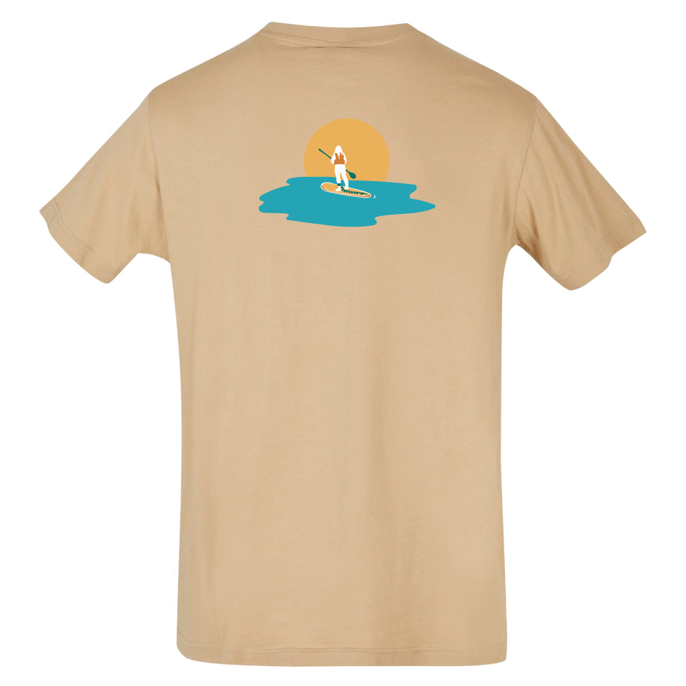 Maverick Mums Sunset Paddleboard Relaxed Fit T-Shirt | Unisex Adventure Tee | Front & Back Design