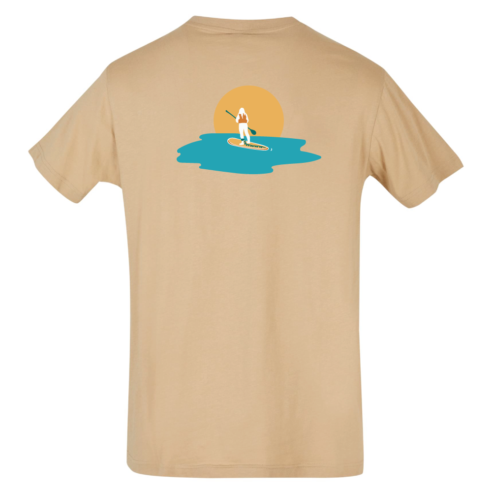 Maverick Mums Sunset Paddleboard Relaxed Fit T-Shirt | Unisex Adventure Tee | Front & Back Design