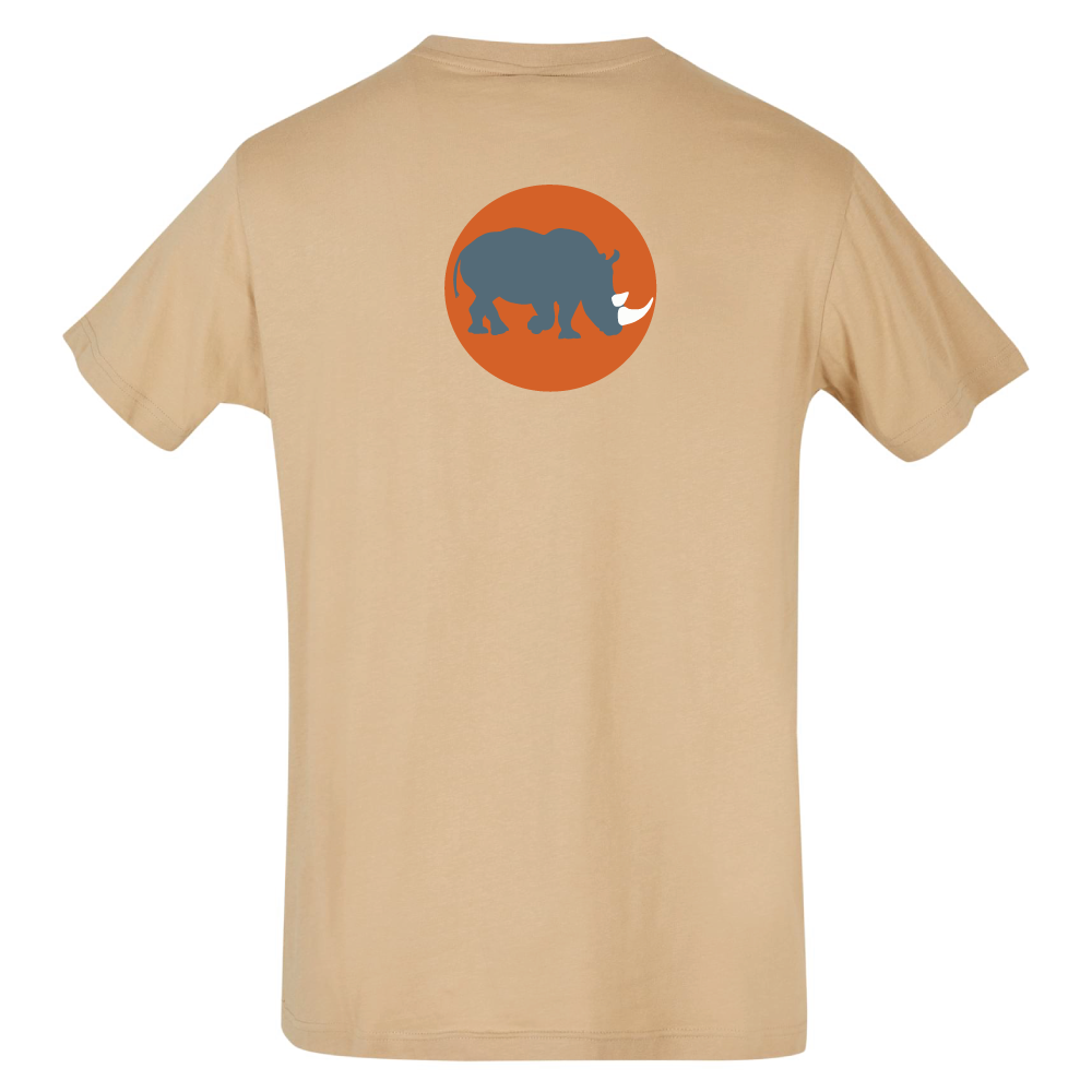 Maverick Mums Sunset Rhino Relaxed Fit T-Shirt | Unisex Adventure Tee | Front & Back Print