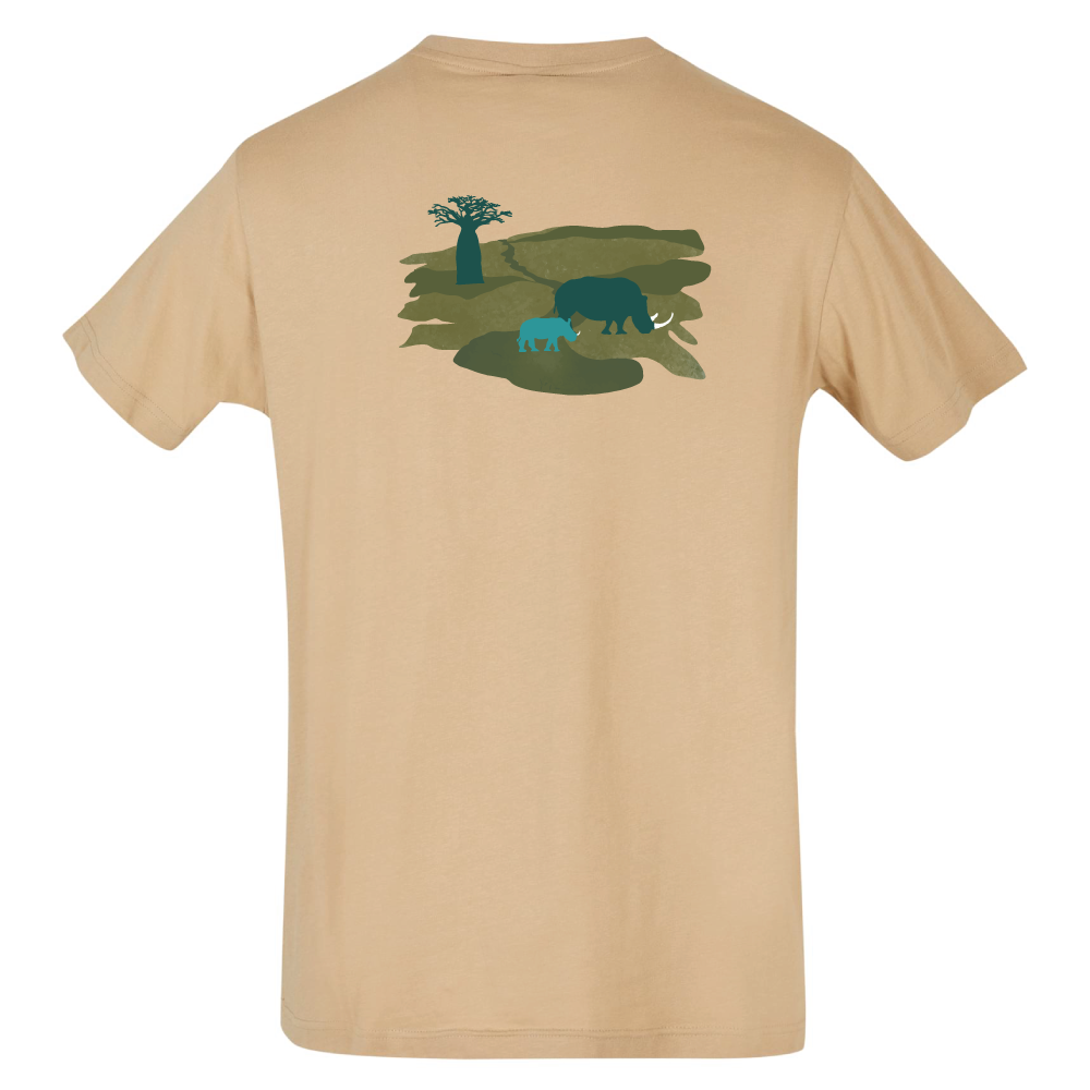 Maverick Mums Rhino Mother and Calf Relaxed Fit T-Shirt | Unisex Adventure Tee | Front & Back Print