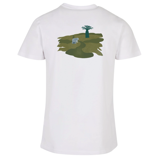 Maverick Mums Elephant Mother and Calf Relaxed Fit T-Shirt | Unisex Adventure Tee | Front & Back Print
