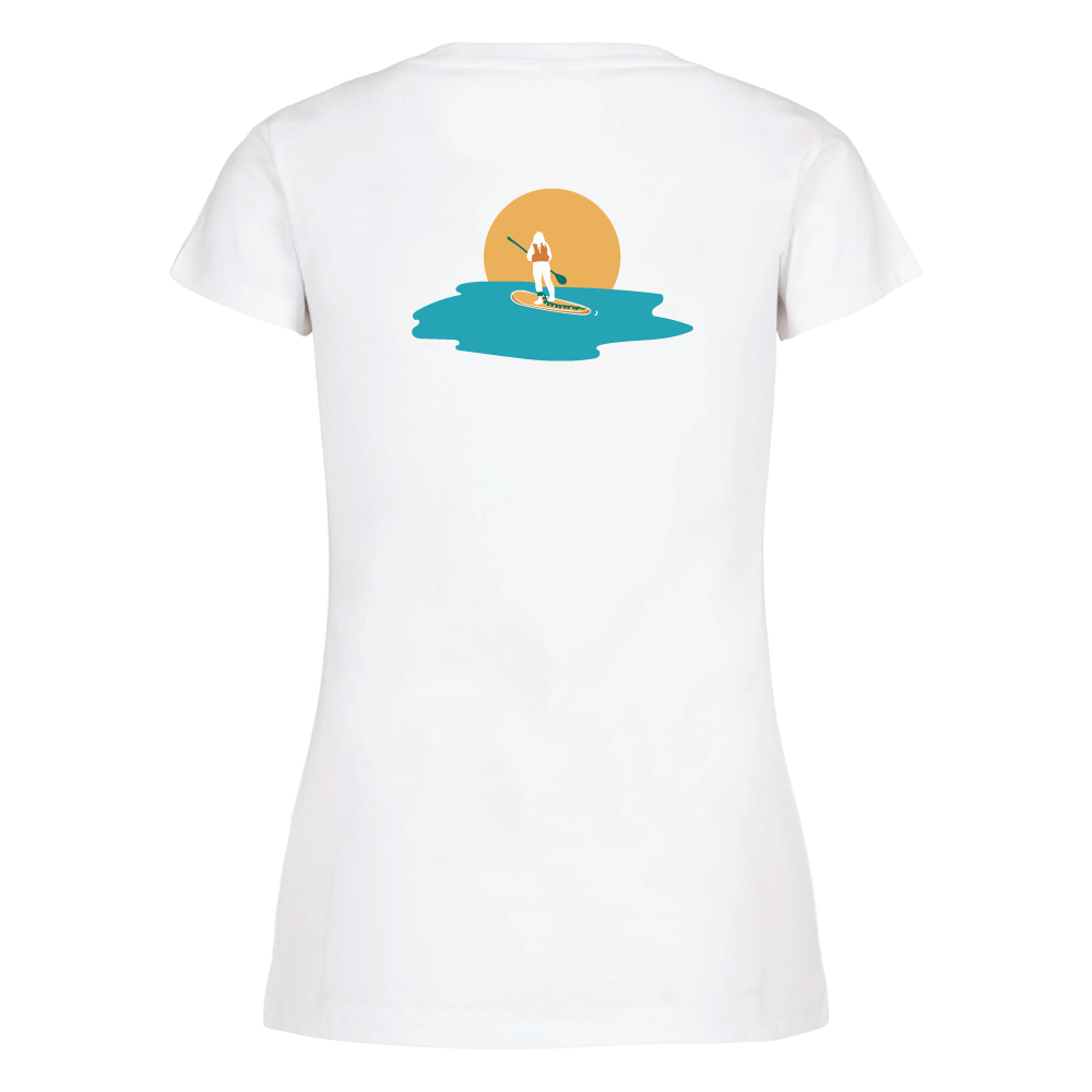 Maverick Mums Sunset Paddleboard Classic Fit T-Shirt | Unisex Adventure Tee | Front & Back Design