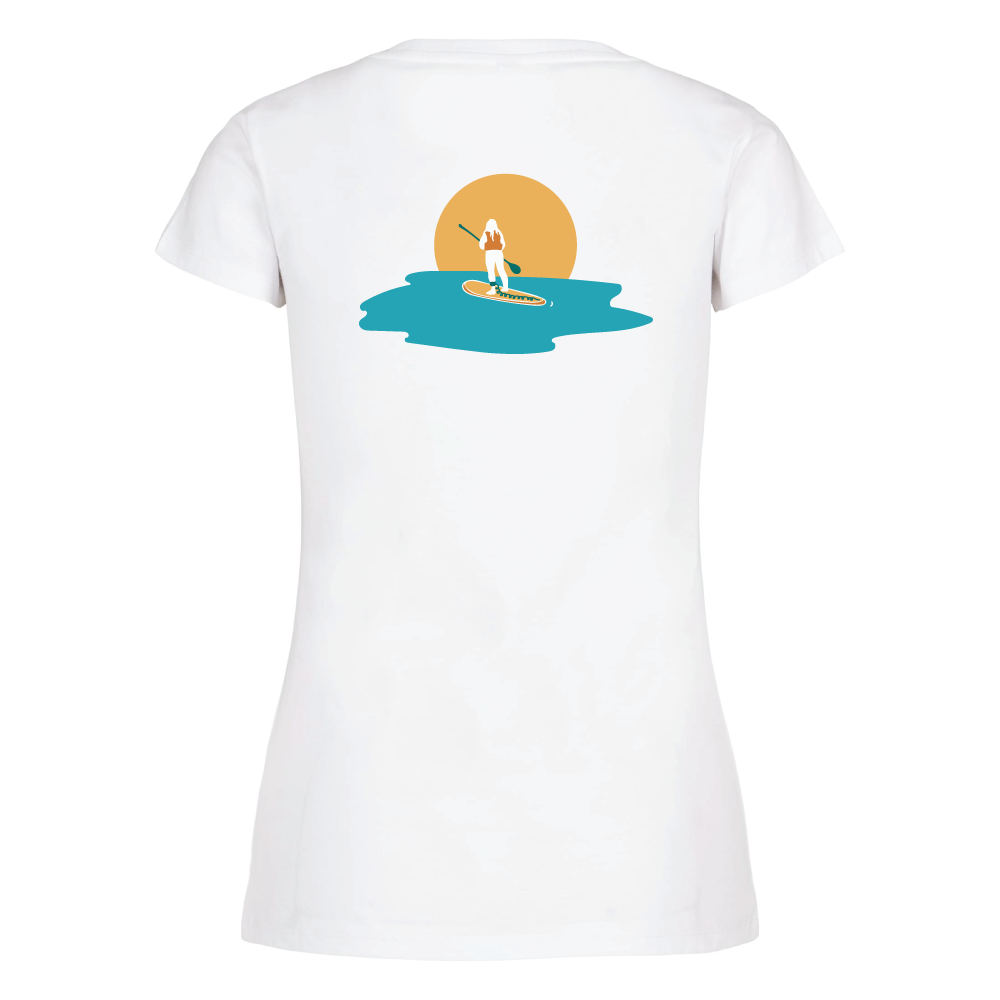 Maverick Mums Sunset Paddleboard Classic Fit T-Shirt | Unisex Adventure Tee | Front & Back Design