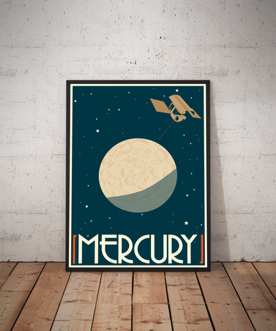 Mercury Retro styled space travel posters