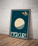 Mercury Retro styled space travel posters