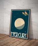 Mercury Retro styled space travel posters