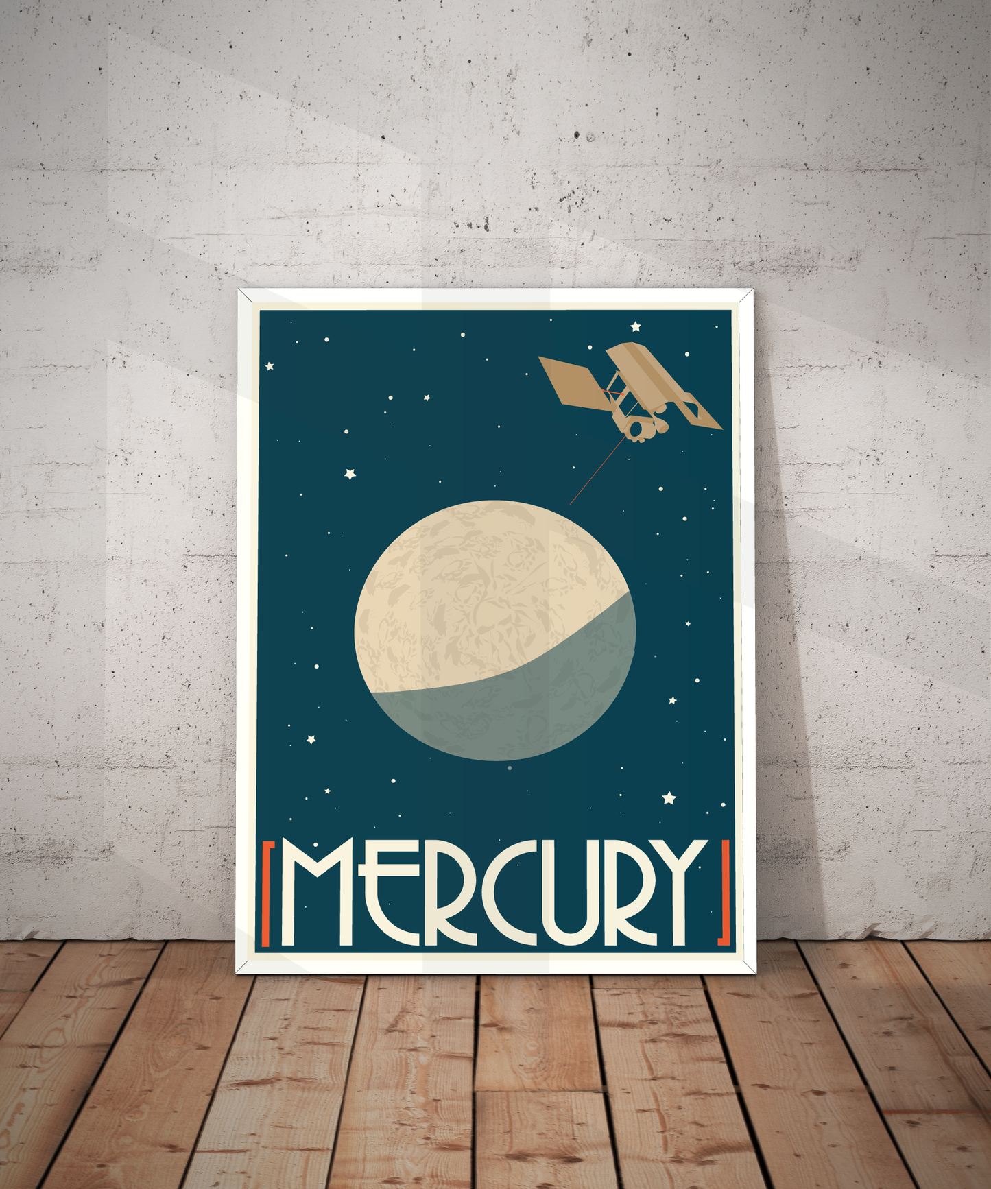 Mercury Retro Space Travel Poster – Deep Space Series
