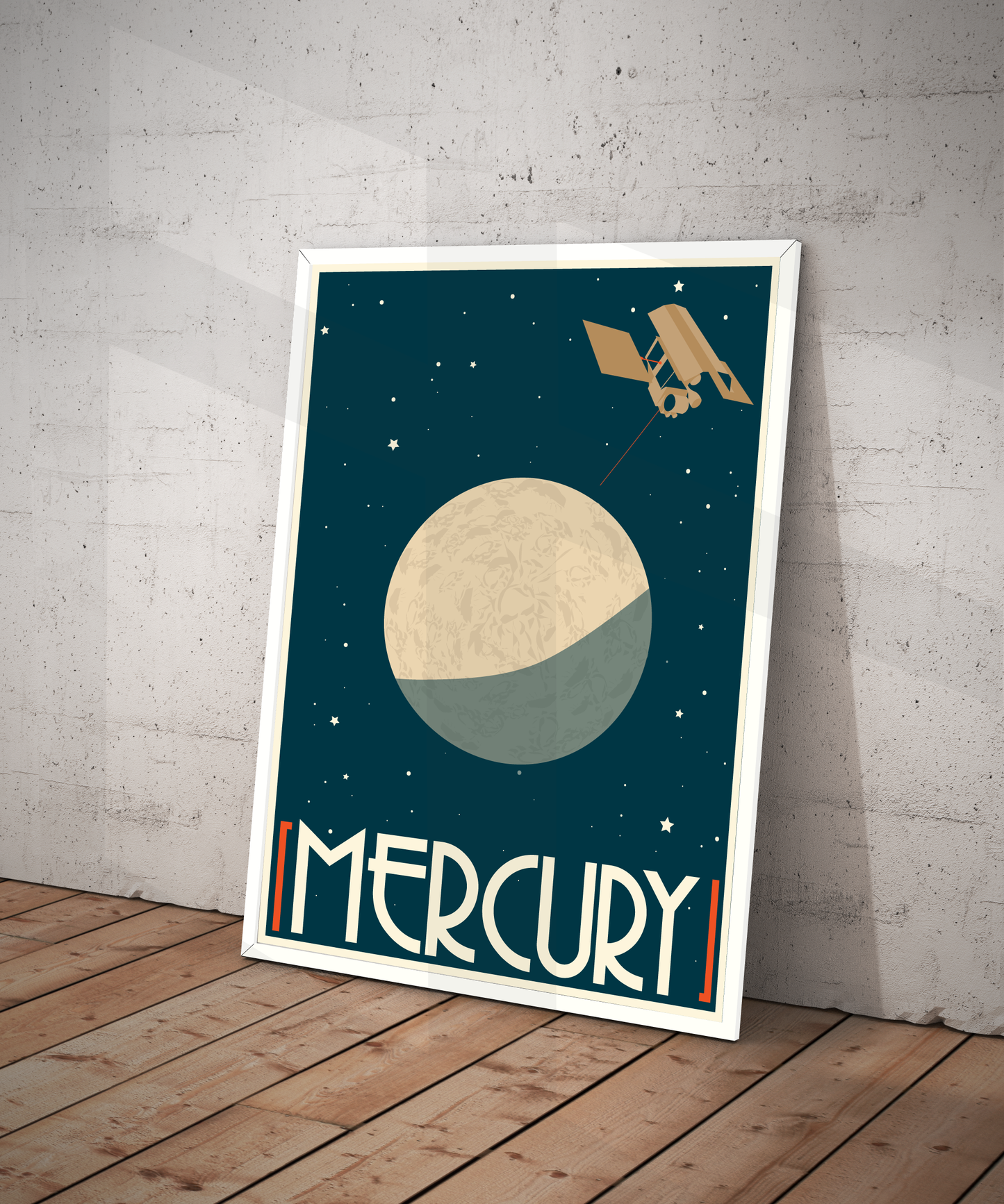 Mercury Retro Space Travel Poster – Deep Space Series