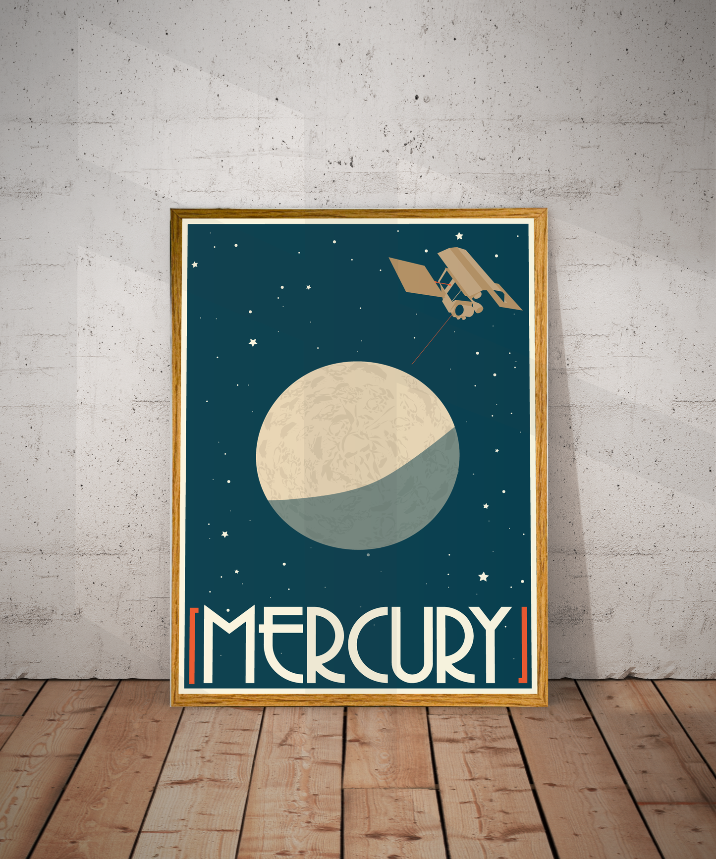 Mercury Retro Space Travel Poster – Deep Space Series